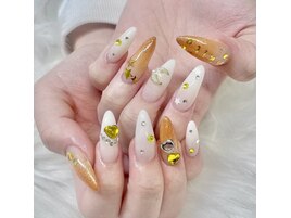 オレンジ概念ネイル