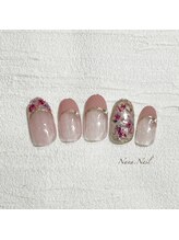 ナナネイル(Nana.Nail)/フレンチ×押し花ネイル