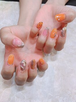 ネイルサロン ウィズ(Nail Salon Wiz)/春夏秋冬 ミラー オレンジ
