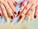 ワンカラーネイル×色替え
