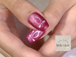 ・赤マグネット×手描きリボン