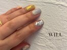 イエロー×ニュアンスネイル