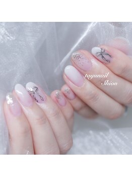 たゆ ネイル(たゆnail)/パラジェルミラーリボンネイル