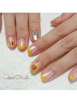 アモ ネイル(Amo NAIL)/ひまわりネイル