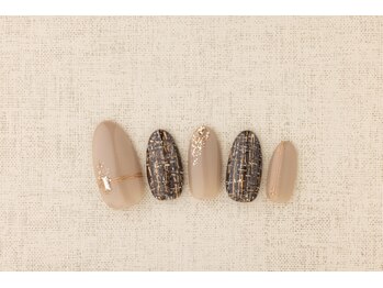 ヴァンネイル(VINGT NAIL nail&eye beauty)/ツイードブラウンネイル