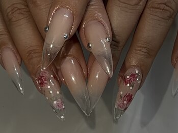 ホランイネイル(HORANGI NAIL)/【長さだし】フラワーネイル
