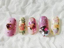 ネイリシャス(NAILICIOUS)/ドリーミーなくまちゃんネイル