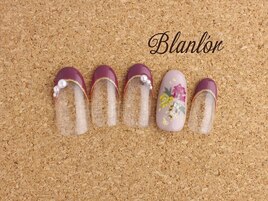 秋の押し花ネイル