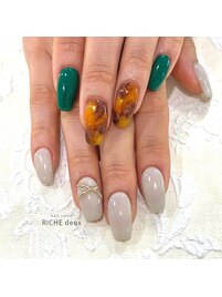 べっこう×アシメ×グリーン