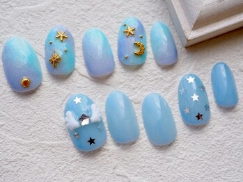 ネイル マテリア 池袋店(Nail Materia)の写真/シェル/きらきらホイル/マグネットのニュアンスデザイン豊富*人気のミラー/オーロラも大人可愛くアレンジ◎