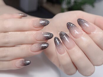ピーチネイル 大塚(Peach Nail)/ブラックxラメグラデ