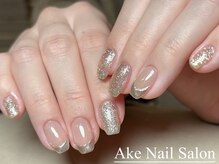 アケネイル 錦糸町店(Ake Nail)/ミラーフレンチ/ラメ