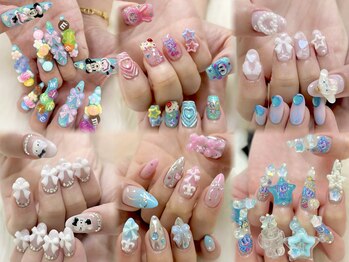 プリュム(Plume)の写真/豊富なパーツ・シールで理想の指先に☆キャラクターネイルも叶う夢のサロン♪