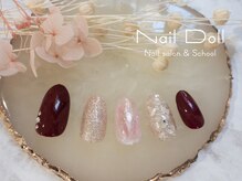 ネイルドール(Nail Doll)/ボルドー×シェル
