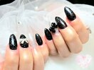 ブラック/ガーリーネイル♪