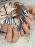 【ネイル】10本フルチップ長さだし ワンカラー/ラメグラ 写真はスティレットL