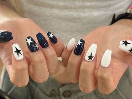 スカルプワンカラー+星デザイン