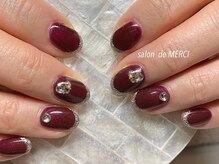 サロン ド メルシー(Salon de MERCI)/ボルドー×ラメフレンチ☆