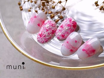 ムニネイル 心斎橋(muni NAIL)/絵画ネイル-サクラ
