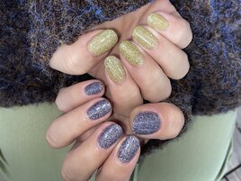 くすみカラー アシメ ピスタチオ