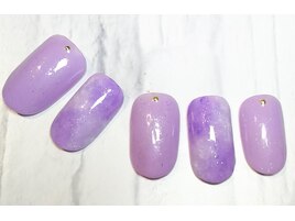 ワンカラーとマーブルネイル