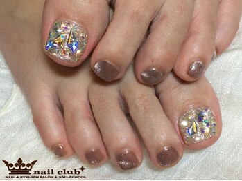 ネイルクラブ(nail club)/キラキラストーンのFOOTネイル