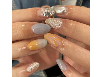 ミールネイル(mir nail)/blue×silver