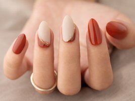 赤×白　シンプルネイル