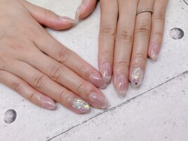 ピンクマグネットネイル