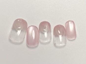 塗りかけピンクニュアンス