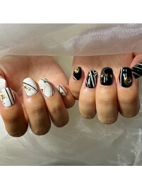 ホワイト×ブラック×ゴールド