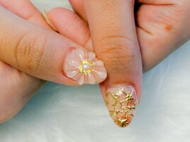 ３Ｄアート/和風ネイル/花柄