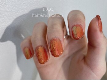 リコ ネイルアンドアイラッシュ 名古屋店(LICO NAIL&EYELASH)/◆ワンカラー +オーロラ