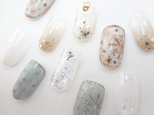 ネイルサロン クイール 小山店(NAIL SALON QUILL)/カラーグラデ＋ミラ―＋ラメ