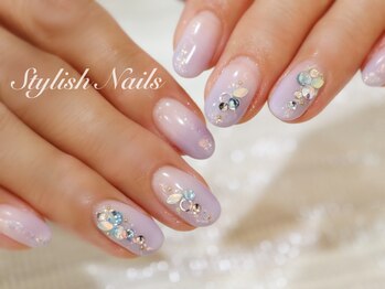 スタイリッシュネイルズ(Stylish Nails)/淡いパープルグラデーション