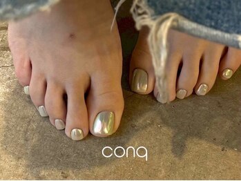 コンク 西荻窪(conq)の写真/お仕事上ハンドネイルが出来ない方、足元からお洒落に気を楽しみたい方にオススメ★ハンドと同時施術も◎
