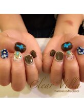 ネイルサロンクリアヴィラ(nail salon clear villa)/ターコイズ×フラワー