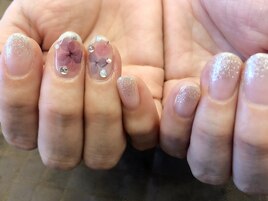 ラメグラデ×紫陽花