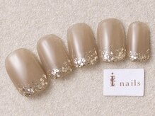 アイネイルズ 三宮店(I nails)/ブラウンゴールドラメ