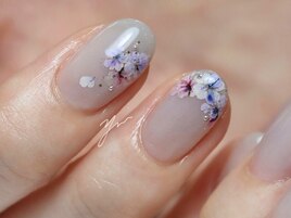 押し花紫陽花ネイル