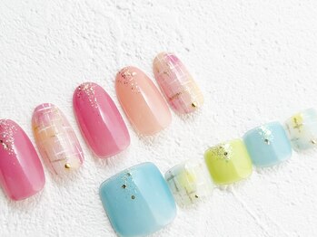 リーチェ ビューティアンドネイルサロン 大名店(Beauty&Nail Salon)/お揃いツイード