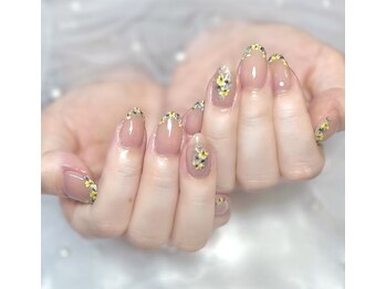 シャノワール(Chat noir)/押し花アートネイル
