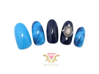 ノーラスリエン(Nolaslien)/大理石ブルー 海 夏ネイル