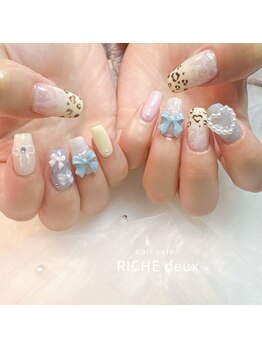 リッシュ ドゥ(RICHE deux)/ハートレオパード×リボン