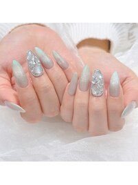 春ネイル/マグネット/埋め尽くし