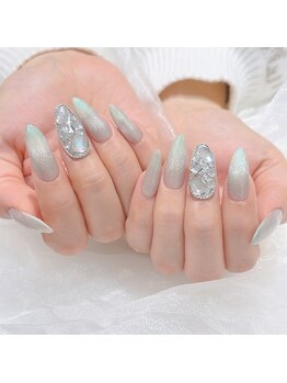 春ネイル/マグネット/埋め尽くし