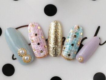 ツイード柄ネイル