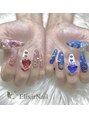 エリクサーネイル 亀戸(ElixirNail) パーツをたくさんつけた推しネイル(*^^*)