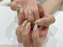 艶々ミルキーミラーネイル☆