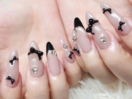 黒リボンネイル マーボー